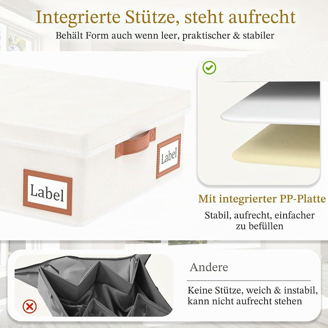 Yawinhe 2 Stück Unterbett Aufbewahrungsbox, Kleideraufbewahrungstasche Mit abnehmbarem Deckel und Gr