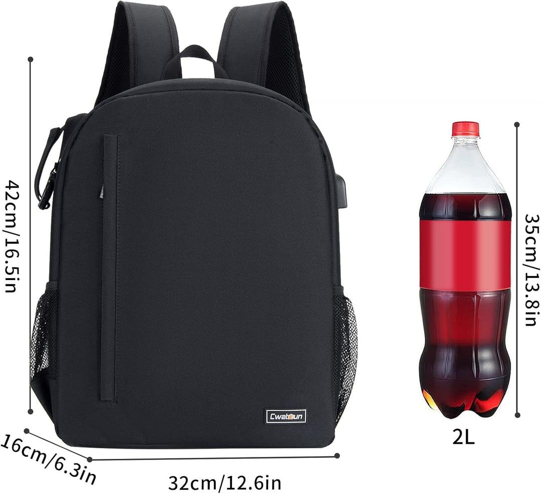 Cwatcun Kamerarucksack Camera Backpack Professioneller für spiegellose DSLR/SLR-Kamera, wasserdicht,