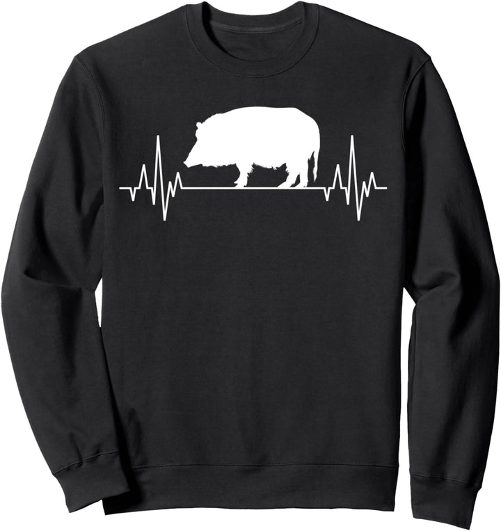 Wildschwein Keiler Schwein Jagen Jagd Jäger Herzschlag Tiere Sweatshirt