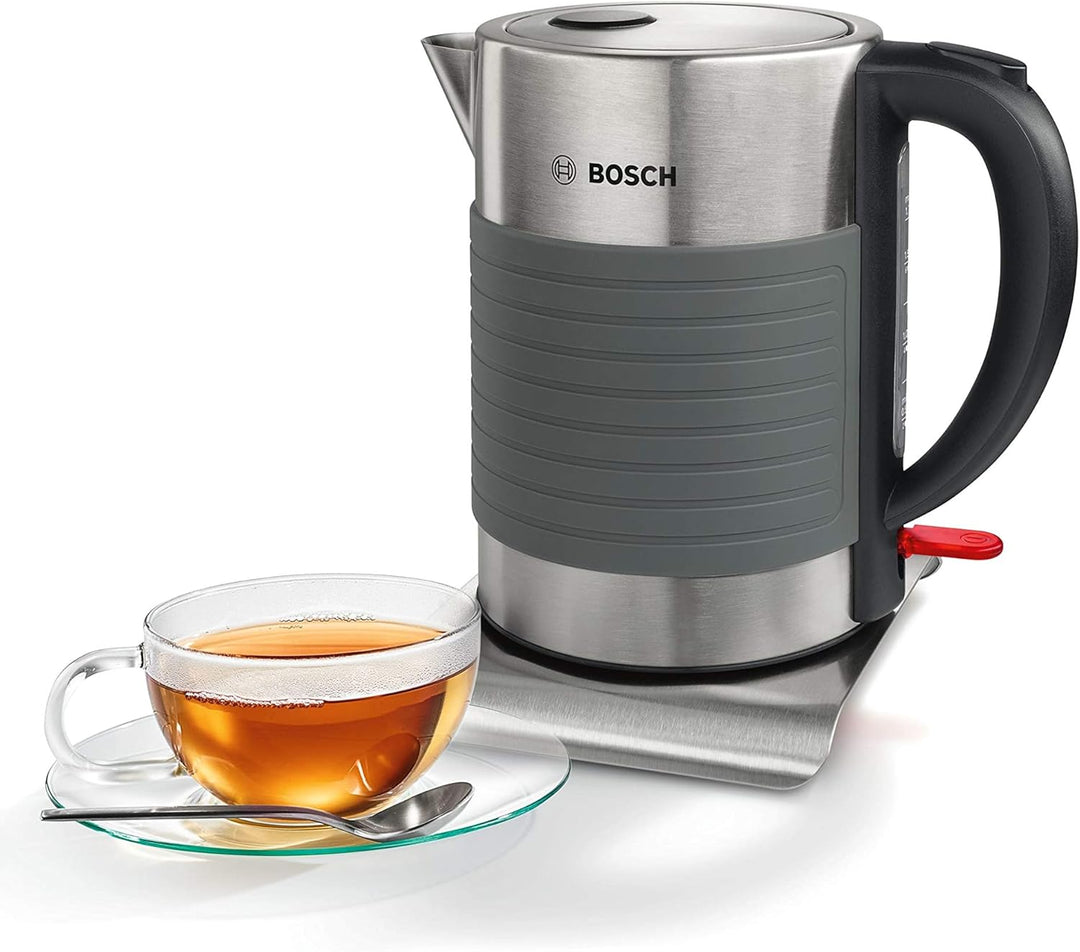 Bosch kabelloser Wasserkocher TWK7S05, Abschaltautomatik, Überhitzungsschutz, Dampfstopp-Automatik,