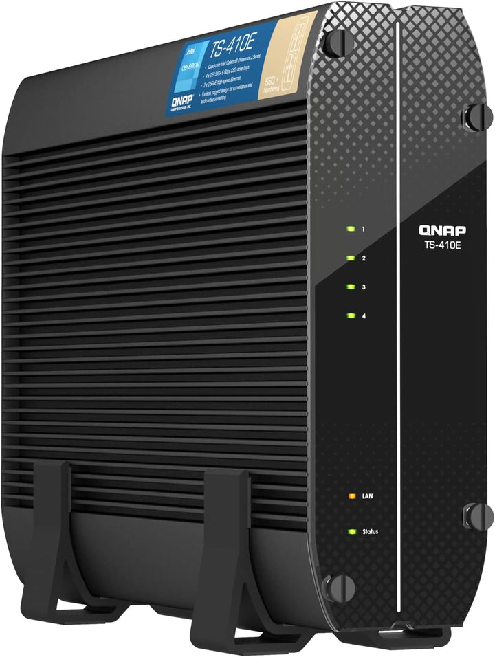 Qnap TS-410E NAS Tower Eingebauter Ethernet-Anschluss Schwarz J6412, TS-410E-8G