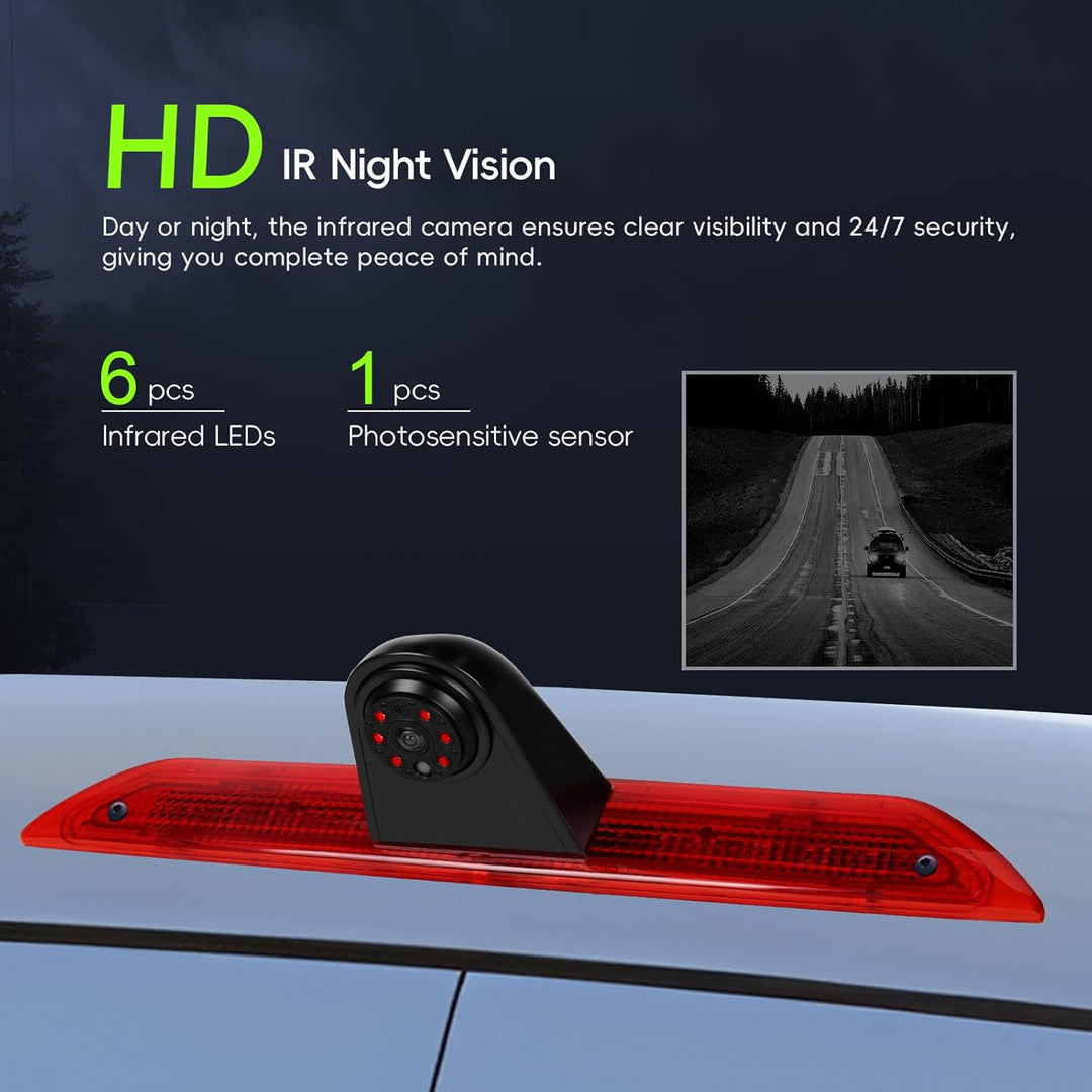 SIXWIN 720P Rückfahrkamera mit Bremsleuchte, Kamera Bremslicht für Ford Transit 2014-2018,140° Weitw