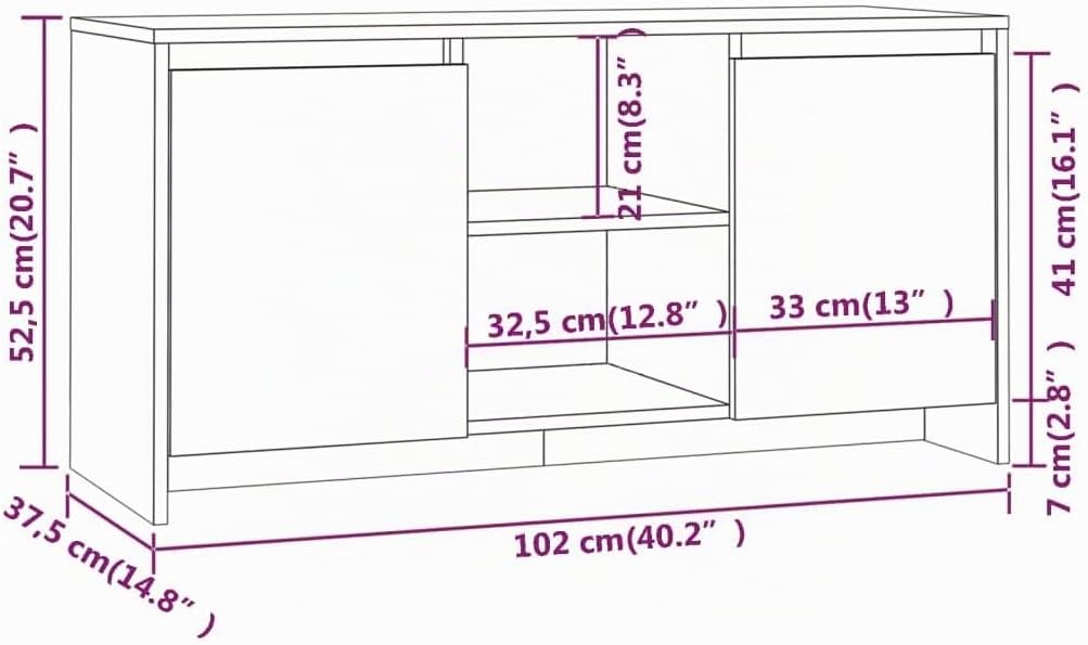 vidaXL TV Schrank mit Türen Fächern Lowboard TV Möbel Sideboard Fernsehtisch Fernsehschrank HiFi-Sch