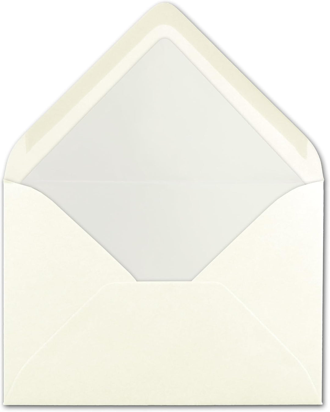 50 Briefumschläge Natur-Weiss - DIN C6 - gefüttert mit weissem Seidenpapier - 90 g/m² - 11,4 x 16,2