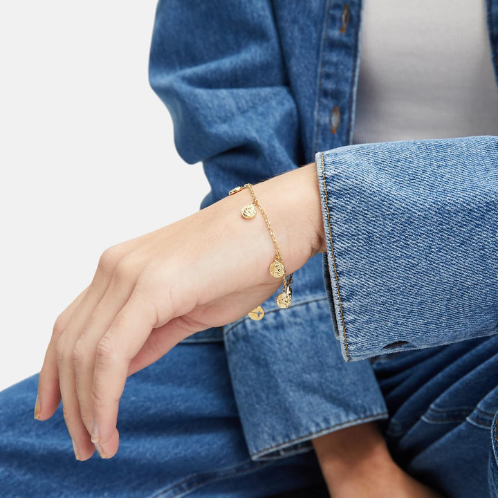 Tarmaris Armband für Damen aus Edelstahl, Frauen Armschmuck grössenverstellbar und wasserfest Coin /