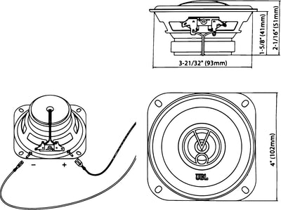 JBL Stage1 41F 2-Wege Auto Lautsprecher Set von Harman Kardon - 125 Watt KFZ Auto Boxen 25 Watt RMS