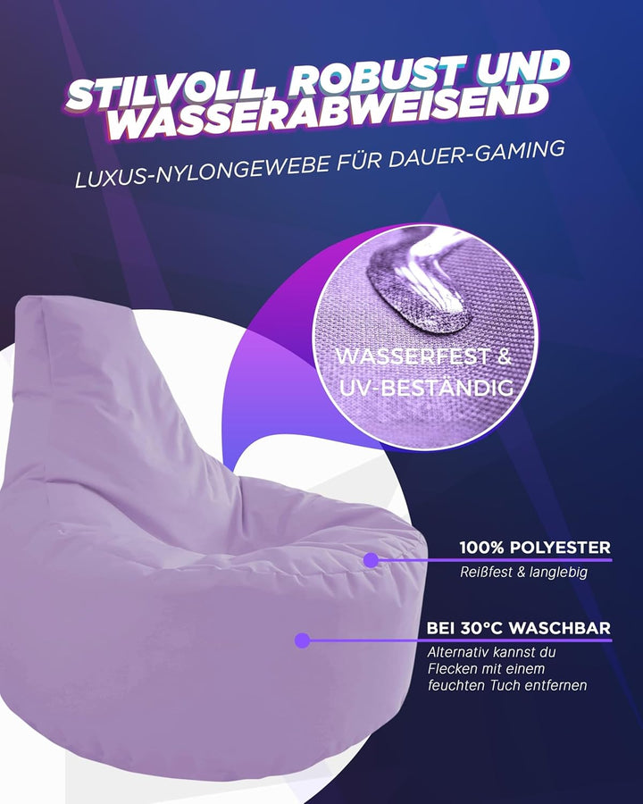 PATCH HOME Gamer Sessel Sitzsack Beanbag in 2 verschiedenen Grössen und 25 XXL - 80cm Durchmesser, 3