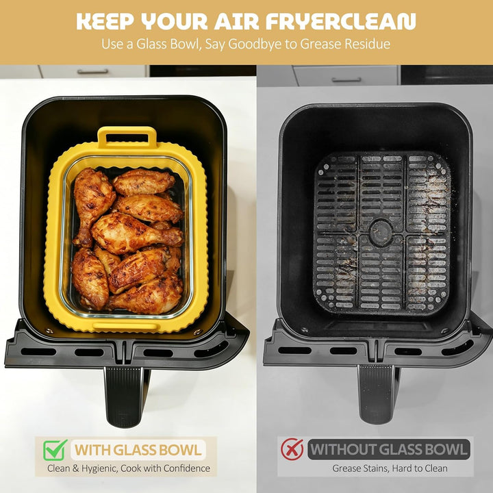 2 Stück Auflaufform Airfryer mit Herausnehmbarer Silikongriffen,Airfryer Heissluftfritteuse Zubehör