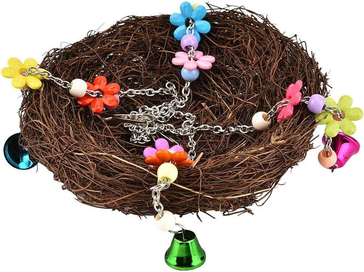 Papageien-Hängematten-Schwingenspielzeug, Haustier-Vogel-Rattan-Webart-hängendes Schwingennest mit 4