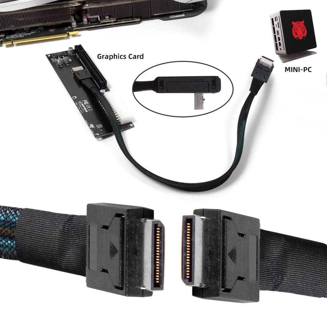 xiwai OcuLink PCI-Express SFF-8611 4i Stecker auf PCIe SFF-8611 Stecker, Datenkabel für externe eGPU
