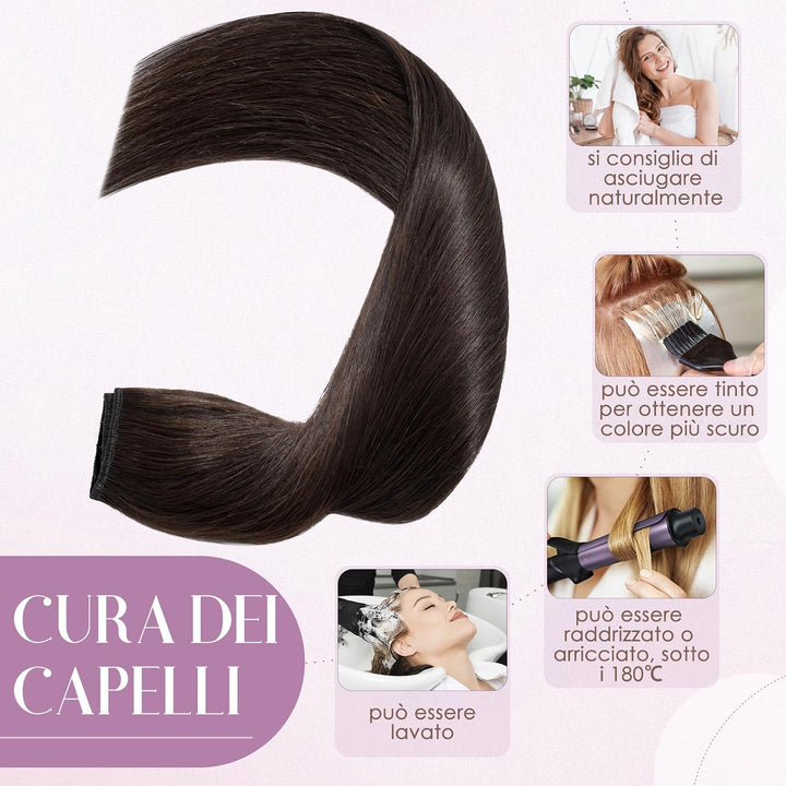 UK-Fashion-Shop Extensions Echthaar Clip In Remy Echthaar Haarverlängerungen Glatt 1 Tressen 5 Clips
