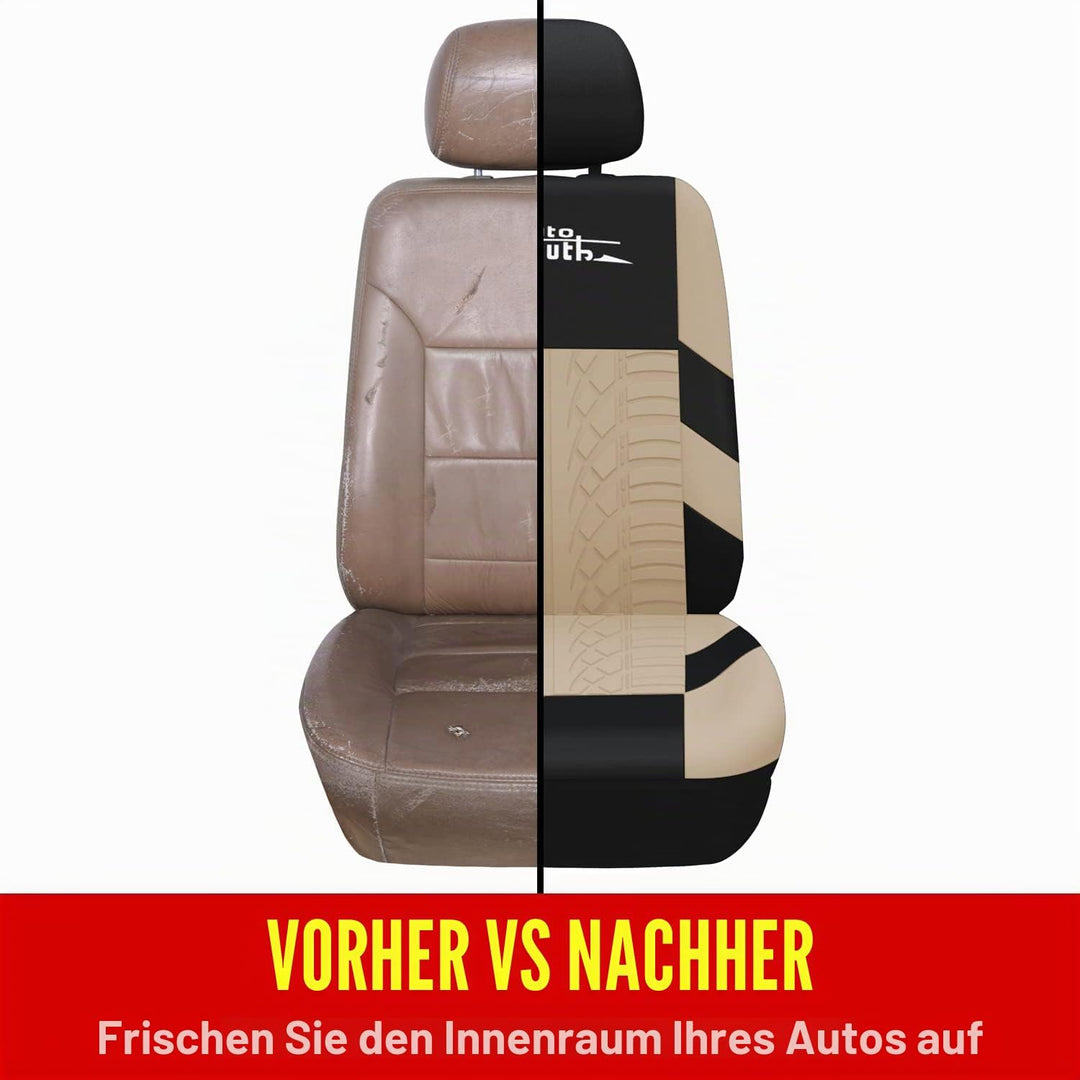 AUTOYOUTH Autositzbezüge für Vordersitze Autositzschoner Reifenschienen Autositzzubehör, Beige Beige