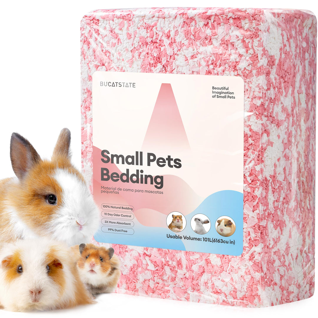 BUCATSTATE Hamster Streu 101L, Papier Einstreu für Kleintiere, Besonders Saugfähige & 99,9% Staubfre