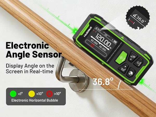 Dual Laser Entfernungsmesser Mit Bluetooth, Huepar 120M Grün Laser Messgerät Entfernungsmesser mit L