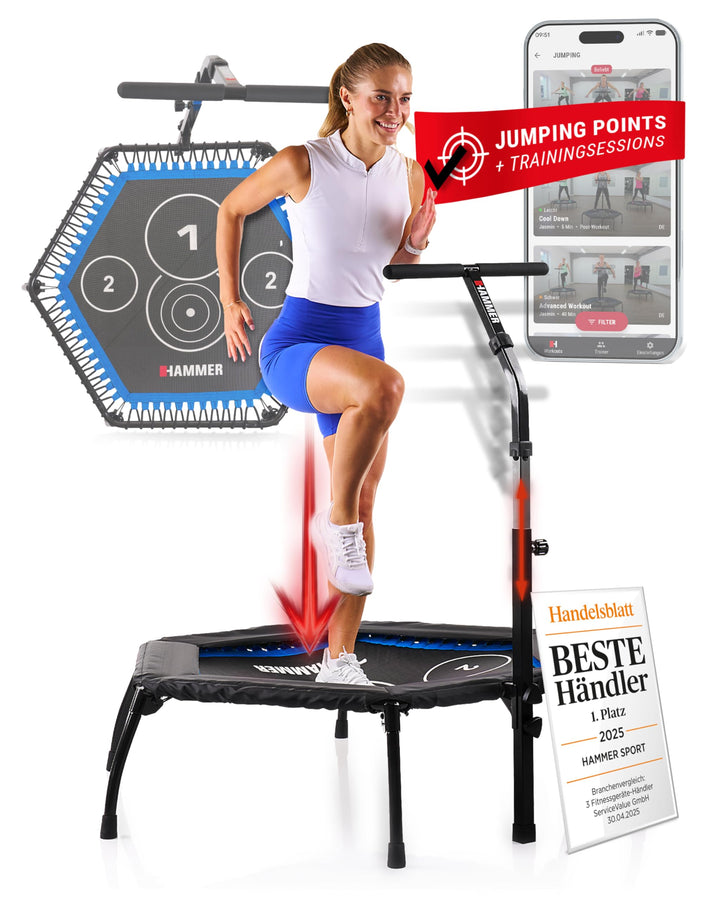 Hammer Fitness-Trampolin Cross Jump, 98 cm Sprungfläche, leistungsstark bis 130 kg
