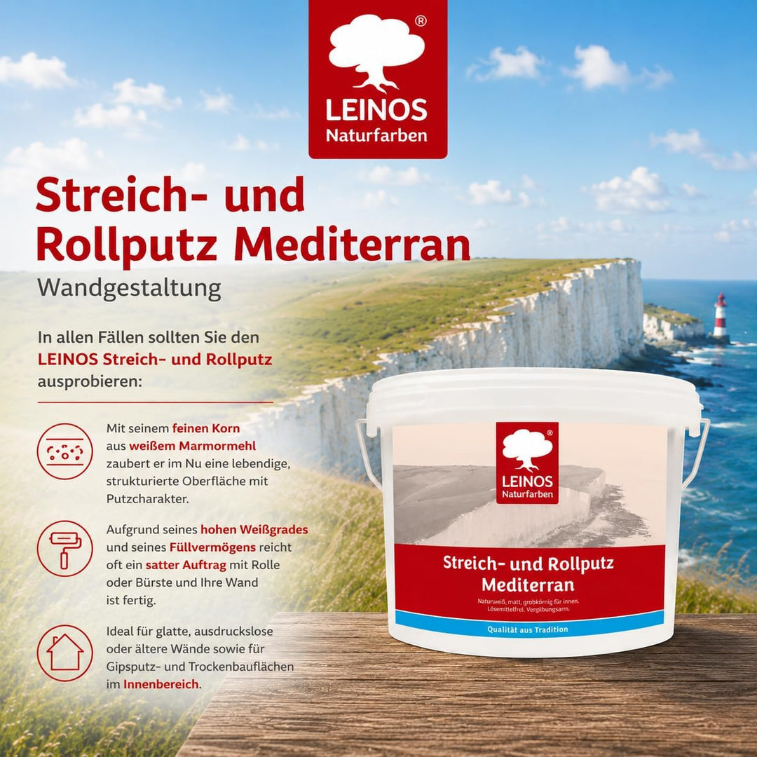 Leinos 680 Streich- und Rollputz Mediterran 10,00 l 10,0 Liter Mediterran, 10,0 Liter Mediterran