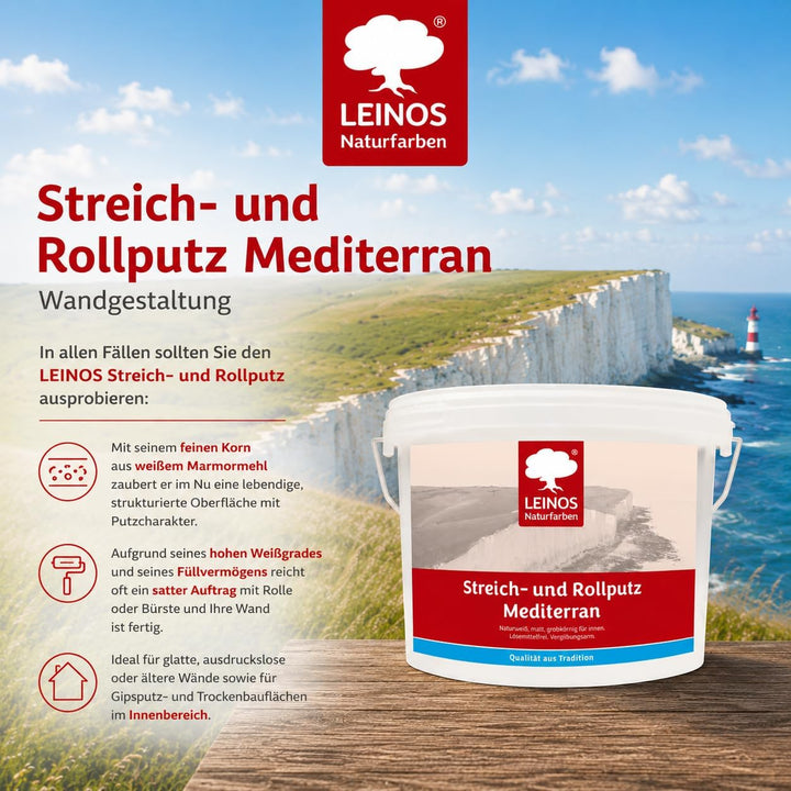 Leinos 680 Streich- und Rollputz Mediterran 10,00 l 10,0 Liter Mediterran, 10,0 Liter Mediterran