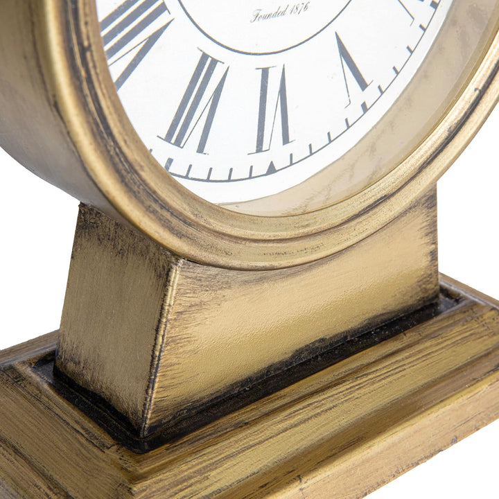 Creative Co-Op Dekorative Kaminuhr aus Metall, Gold-Finish Goldfarben, Goldfarben