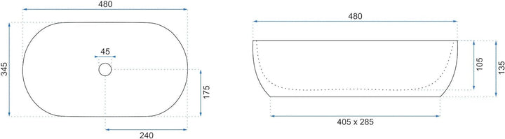 VBChome Waschbecken mit Armatur 48 x 35 Keramik Armatur Schwarz Oval Waschtisch Handwaschbecken AUFS