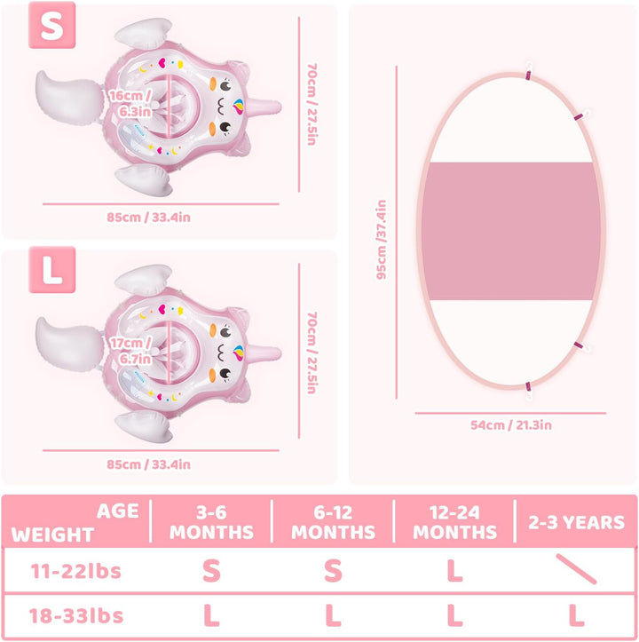 Parner Schwimmring Baby mit UPF50+ Sonnendach, Schwimmhilfe Baby für den Pool, Verstellbarer Sicherh