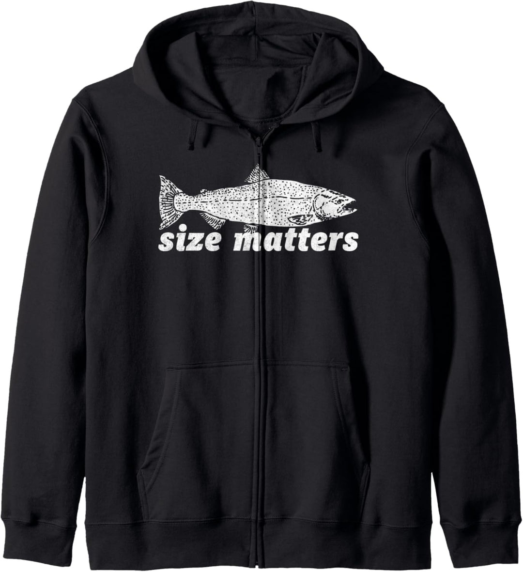 Funny Fishing Gift Size Matters Fishermen Crude Humor Jokes Kapuzenjacke