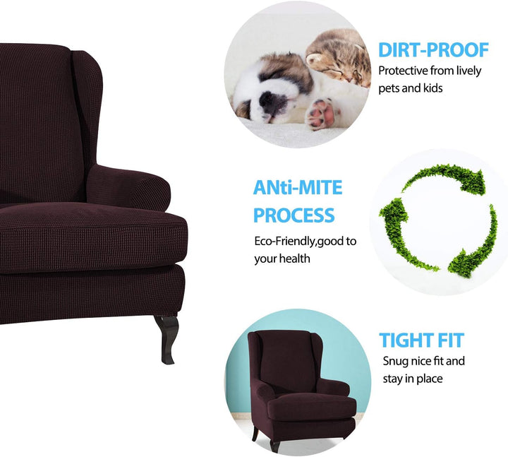 VanderHOME Stretch Sofabezug Ohrensessel husse ohrensessel bezug 1 Sitzer Stretch und antirutsch Ses