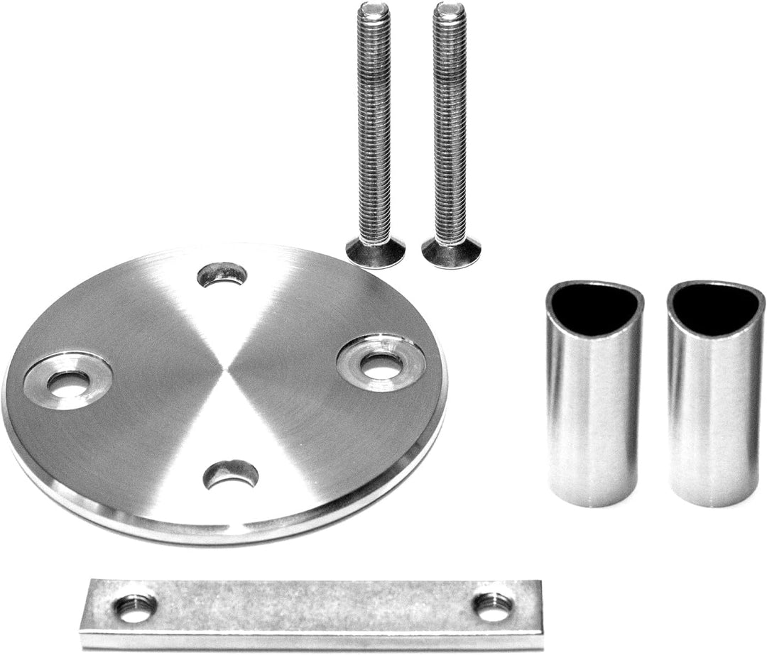 PRIOstahl Pfostenträger Pfostenhalter Wandanker Wandflansch Handlauf Bodenanker x 1 Halter Rund Ansc