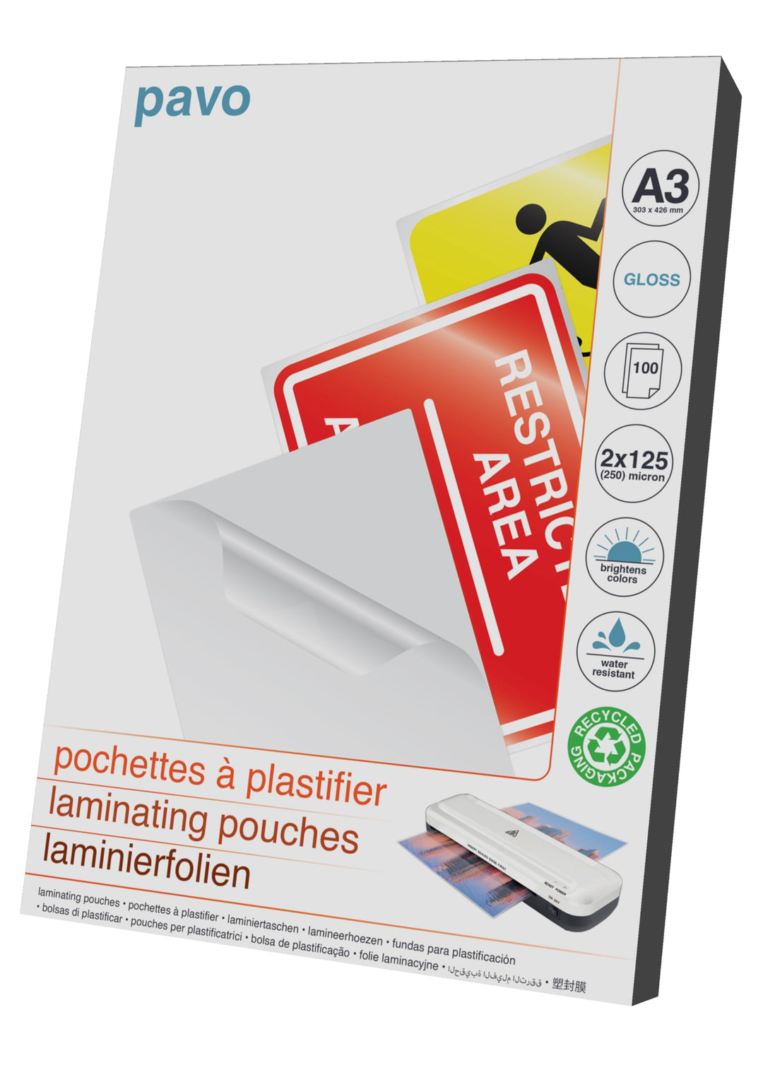 Pavo Premium Laminierfolien DIN A3, 2 x 125 micron, 100-er Pack