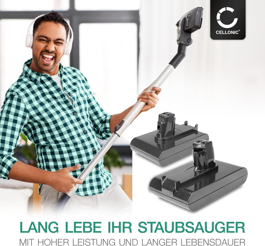 CELLONIC, Akku für Staubsauger kompatibel mit Dyson DC35, DC30, White, 17183-01-03, 17083-4810 (14.8