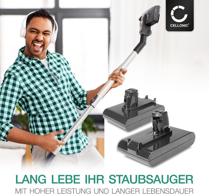 CELLONIC, Akku für Staubsauger kompatibel mit Dyson DC35, DC30, White, 17183-01-03, 17083-4810 (14.8