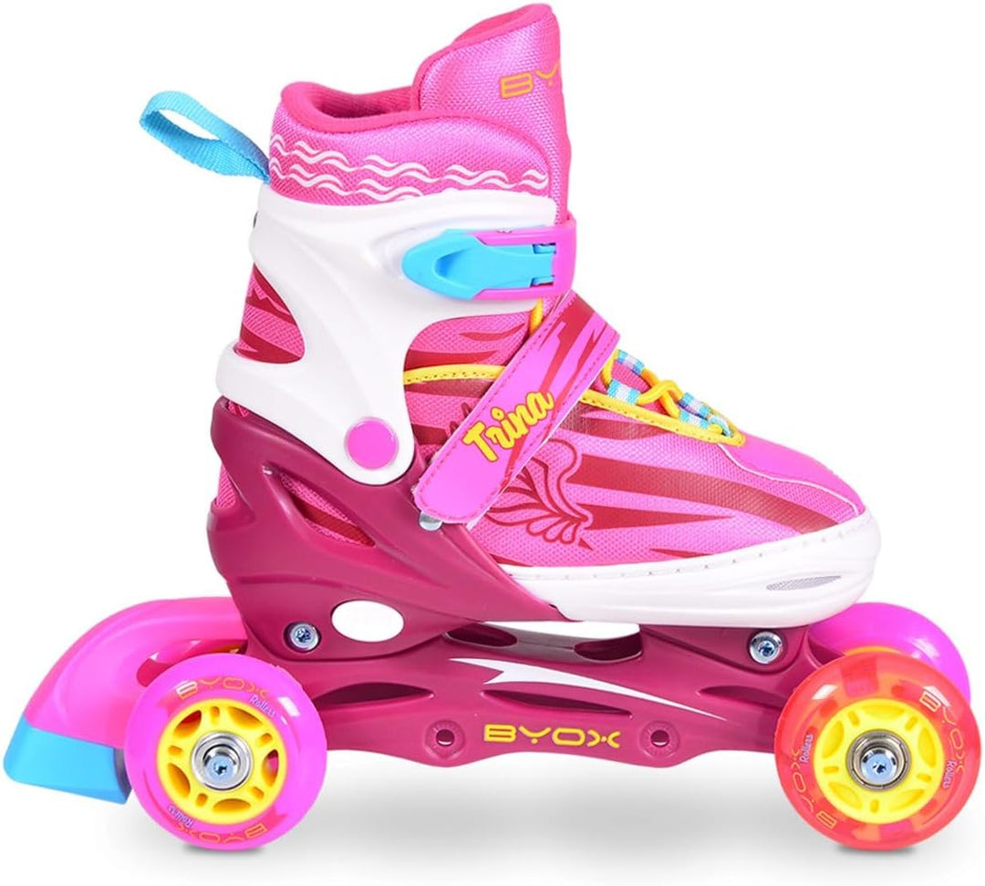 Inliner Kinder Trina 3 in 1, Grösse M 34-37 verstellbar, PU Rollen, 608ZB Lager