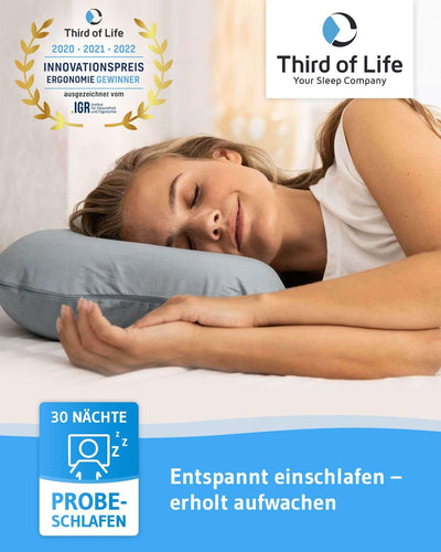 Kissenbezug Grau Doppelpack, Perfekt für GIANFAR Seitenschläfer-Kissen, Baumwolle (Double Jersey), B