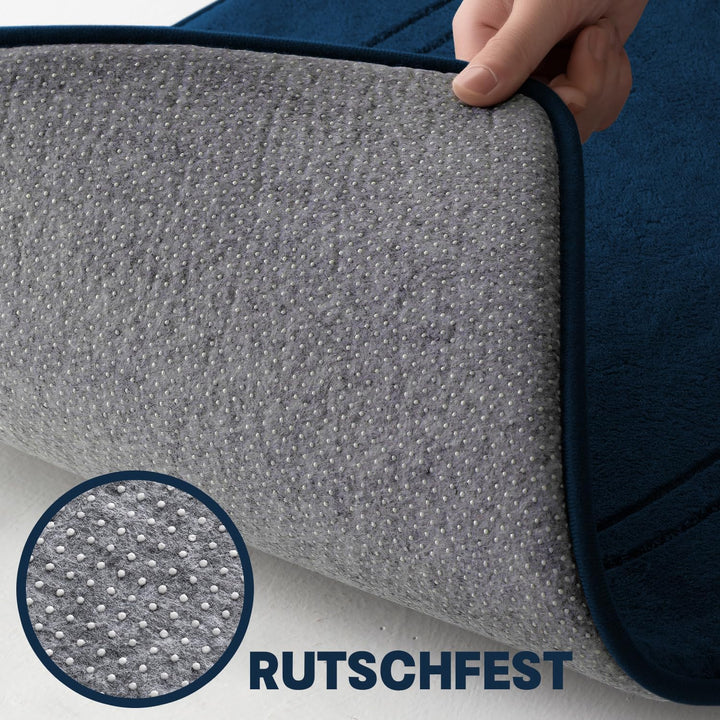 chakme Badezimmerteppich Set，Badteppich rutschfest Waschbar Badvorleger Set 5 Teilig，Weiche Memory-S