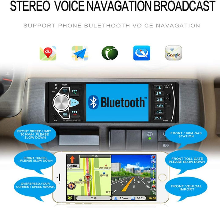 Podofo 1 Din 4.1 Zoll HD Bildschirm Autoradio mit Bluetooth Freisprecheinrichtung/ USB/ FM / SD/ AUX
