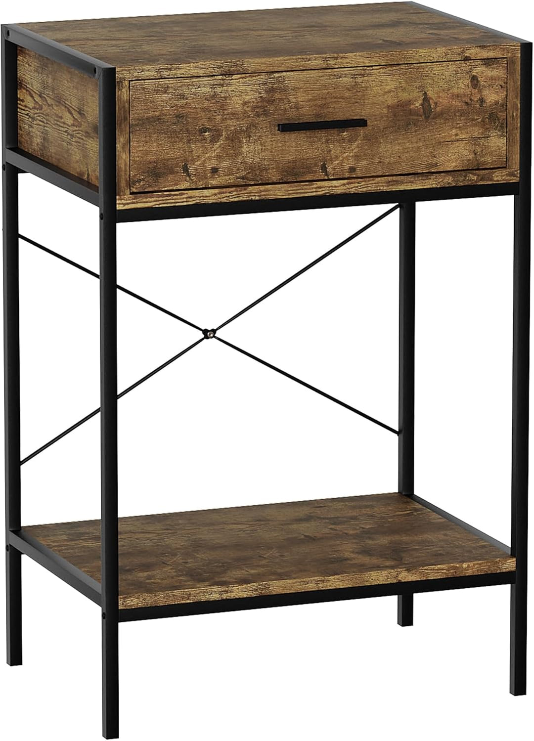 Vida Designs Brooklyn Beistelltische, Holz, Dark Wood, 1 Drawer Dark Wood 1 Drawer, Dark Wood 1 Draw