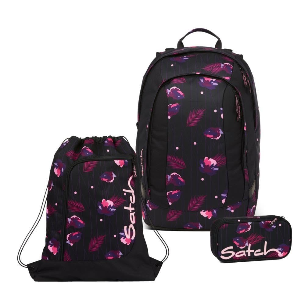 Satch Air Schulrucksack Set 3tlg. inkl. Schlamperbox und Sportbeutel Mystic Nights, Mystic Nights