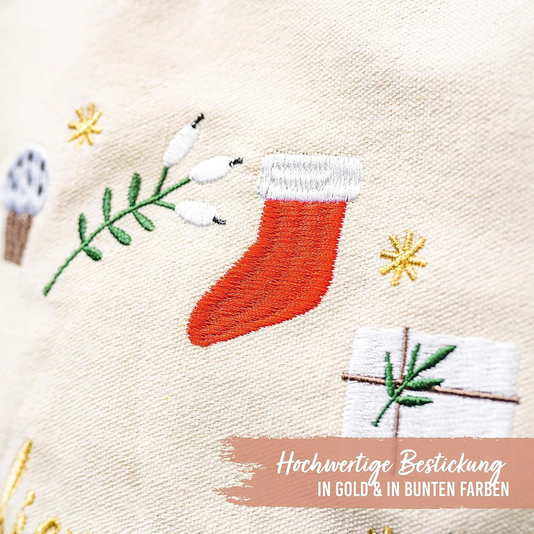 Papierdrachen Weihnachten Jutebeutel - Canvas Tasche Merry Christmas - mit weihnachtlichem Motiv und