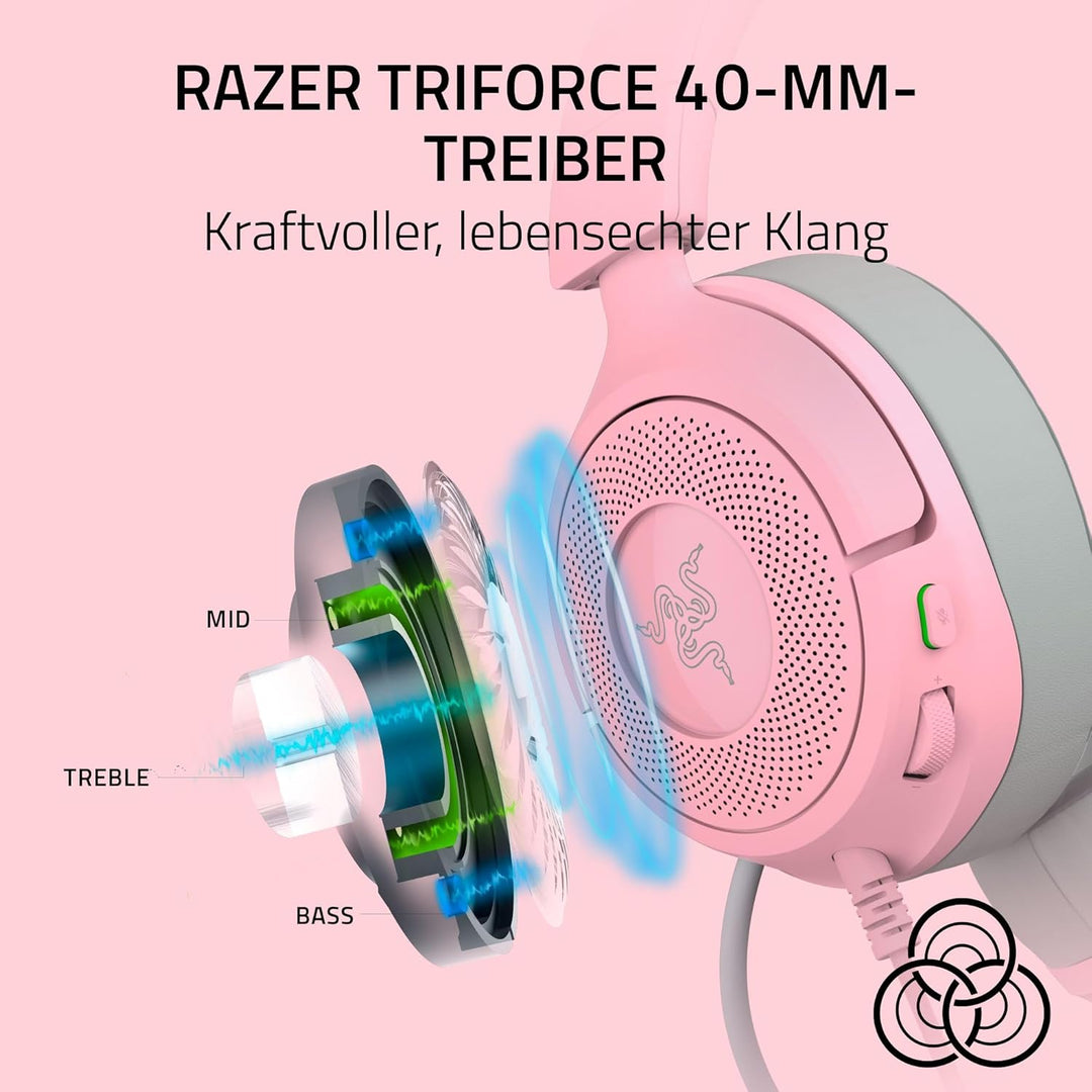 Razer Kraken Kitty V3 X - Kabelgebundenes Kitty-Headset für Gaming - Kultige Kitty-Ohren - 270g leic