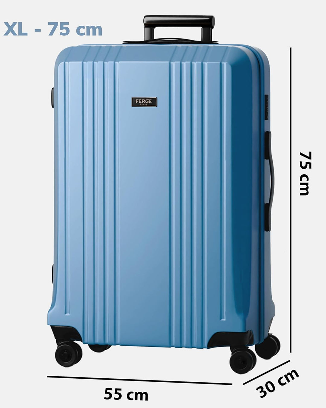 FERGÉ XL Grosser Koffer Hartschale mit TSA Schloss Cannes Rollkoffer Reise-Koffer 77 cm Hartschalenk