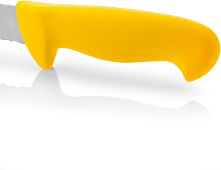 Arcos Kuchenmesser Flexibel Gezahnt 35 cm - Edelstahl NITRUM - Polypropylen Griff Gelb - Präziser Sc