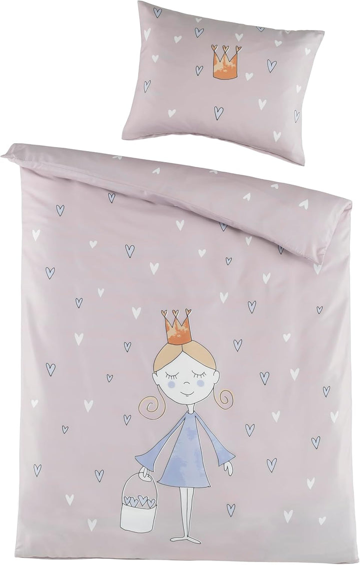 BaSaTex Kinder Baby Bettwäsche Set für Mädchen und Jungen | 100x135 cm + 40x60 cm | 100% Baumwolle R