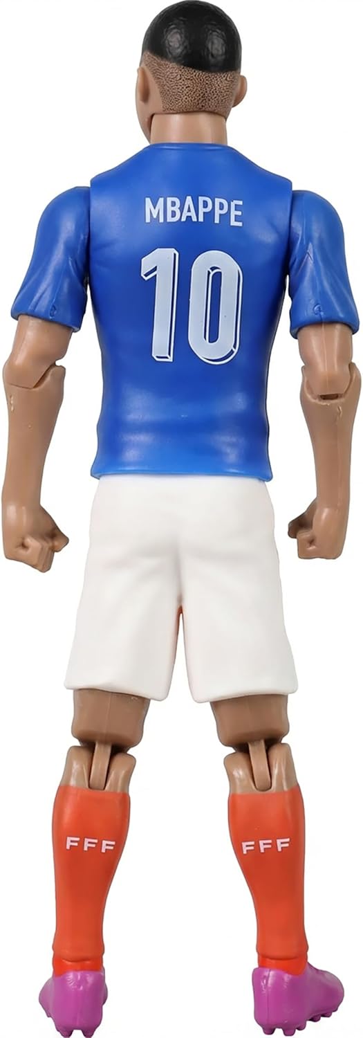 Megableu - FFF-Figur Killian Mbappé Nr. 10 – 20 cm – grosse Fussballfigur realistisch & beweglich mi