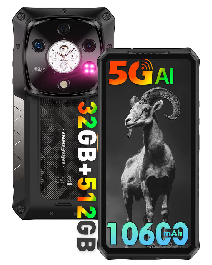 Ulefone Armor 28 Pro Outdoor Handy 5G AI Smartphone 32GB+512GB/SD-2TB, 6,67" FHD+ 120Hz AMOLED+1,04"