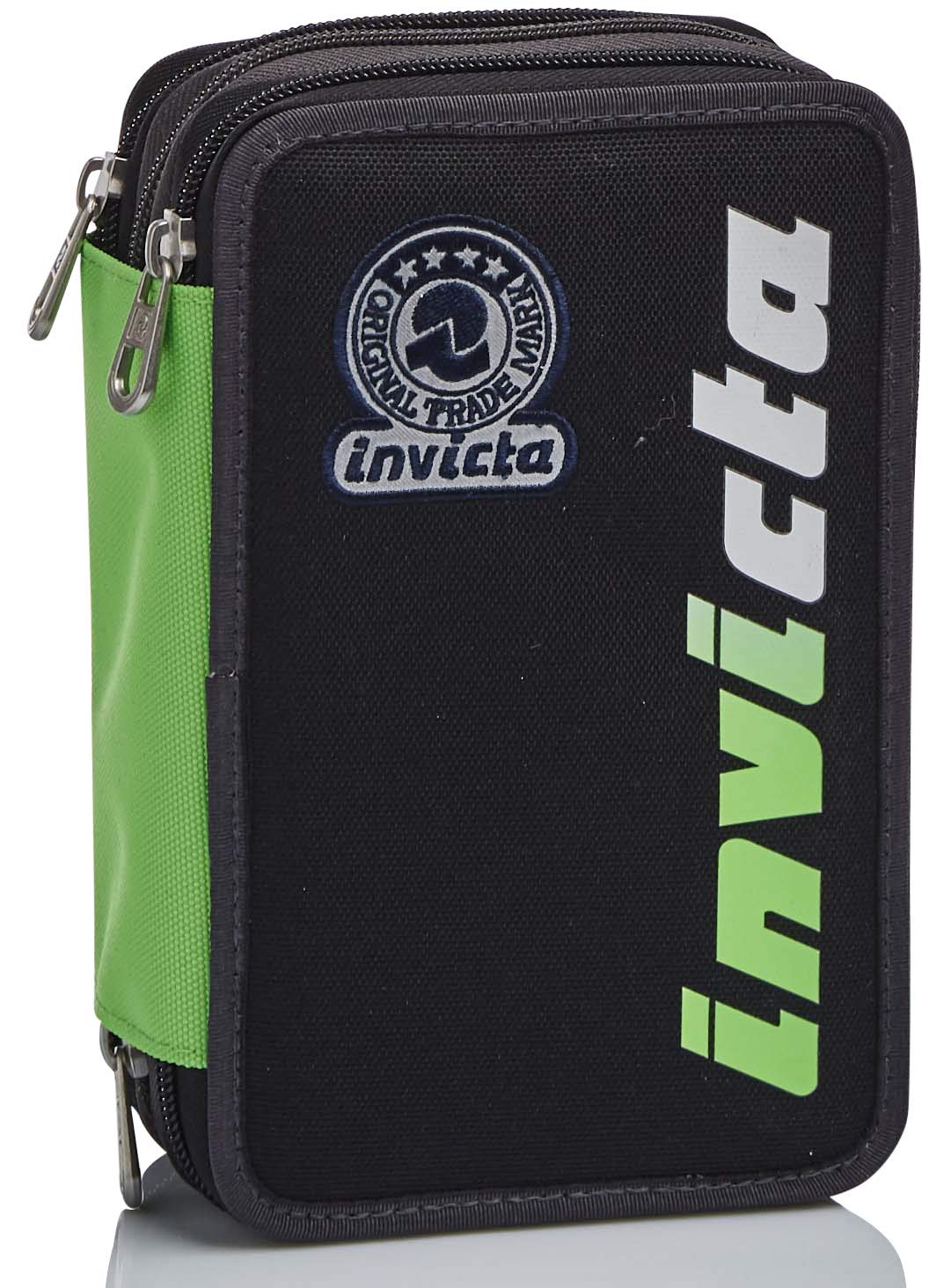 Invicta Federmäppchen, Mäppchen, mehrfarbig, Federtasche für Schreibwaren, Etui mit Stiften, Kugelsc