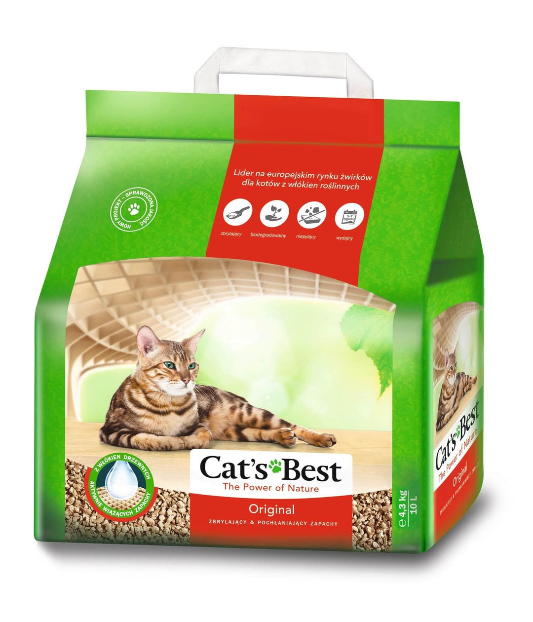 Cat's Best Original Katzenstreu, 100% pflanzliche Katzen Klumpstreu mit maximaler Saugkraft – bekämp