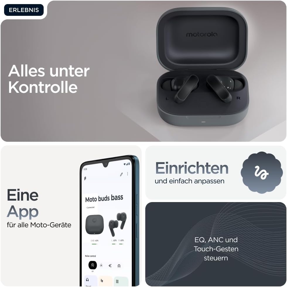 Motorola moto buds bass Bluetooth Kopfhörer Dark Shadow moto buds bass Dark Shadow, moto buds bass D