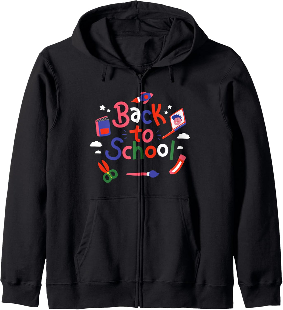 Back To School | Bunte und niedliche Schulsachen Motiv Kapuzenjacke
