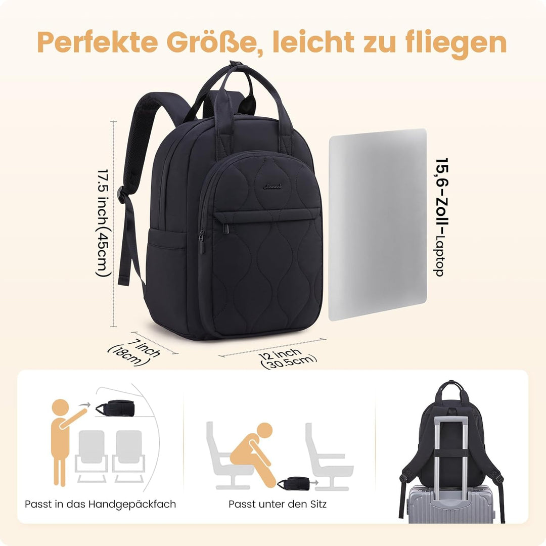 LOVEVOOK Rucksack Damen, Laptop Rucksäcke Schulrucksack Teenager Mädchen, Leicht Puffer Backpack Wom
