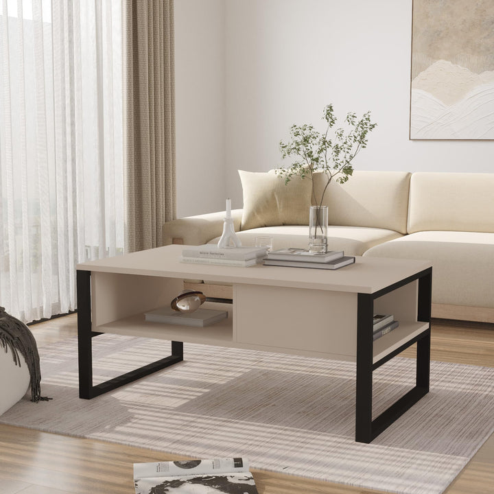 [en.casa] Couchtisch Laukaa Wohnzimmertisch Tischplatte rechteckig Beistelltisch 100 x 60 x 45 cm So