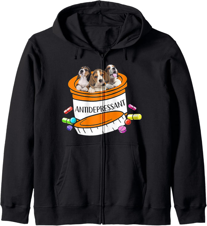Beagle Antidepressant Kapuzenjacke